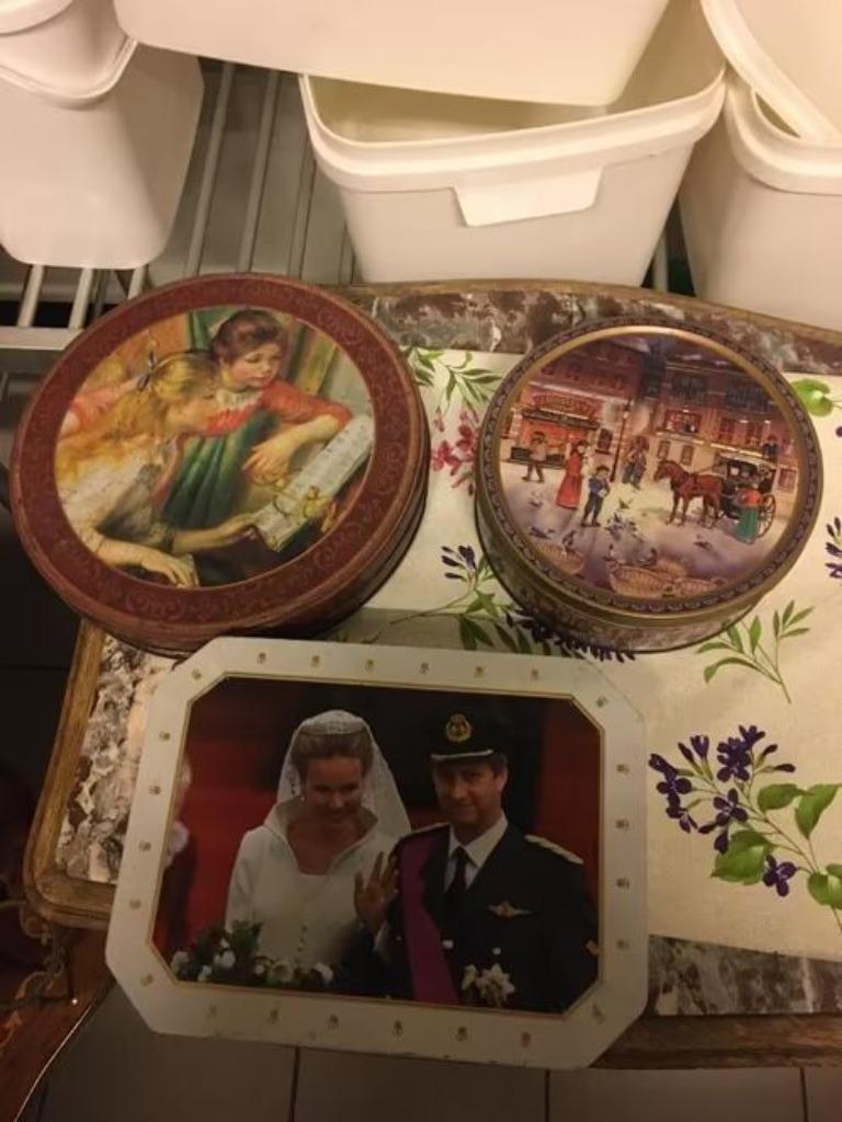 Koekendoos blikken doos huwelijk trouw prins Filip, Verzamelen, Koningshuis en Royalty, Ophalen of Verzenden