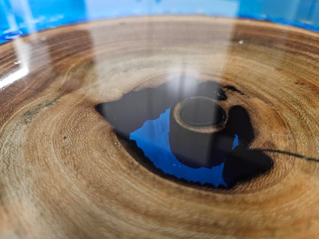 Ocean salontafeltje by MorphoDidiusEpoxyArt handgemaakt, Neuf, Epoxy Art, Enlèvement ou Envoi, Rond