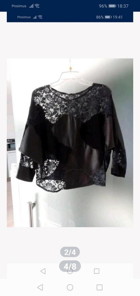 Jupe longue avec chemisier en dentelle, cuir et jean 42-44, Enlèvement ou Envoi, Comme neuf