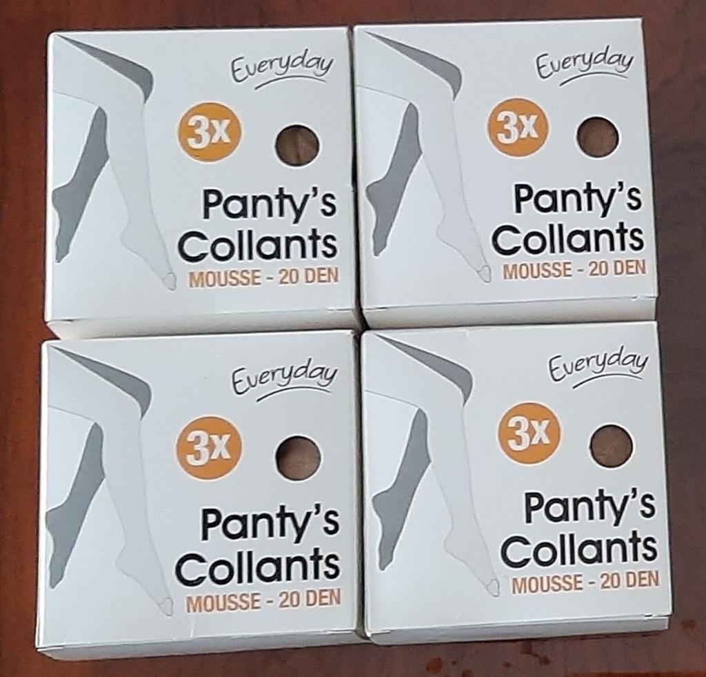 Lot 4 boîtes 3x panty's collants taille XXL brun - état neuf, Ophalen, Nieuw, Beige