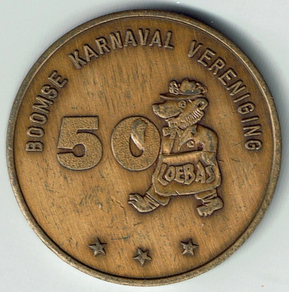 Jeton municipale 50 Loebas Boomse Carnaval Association, Envoi, Bronze