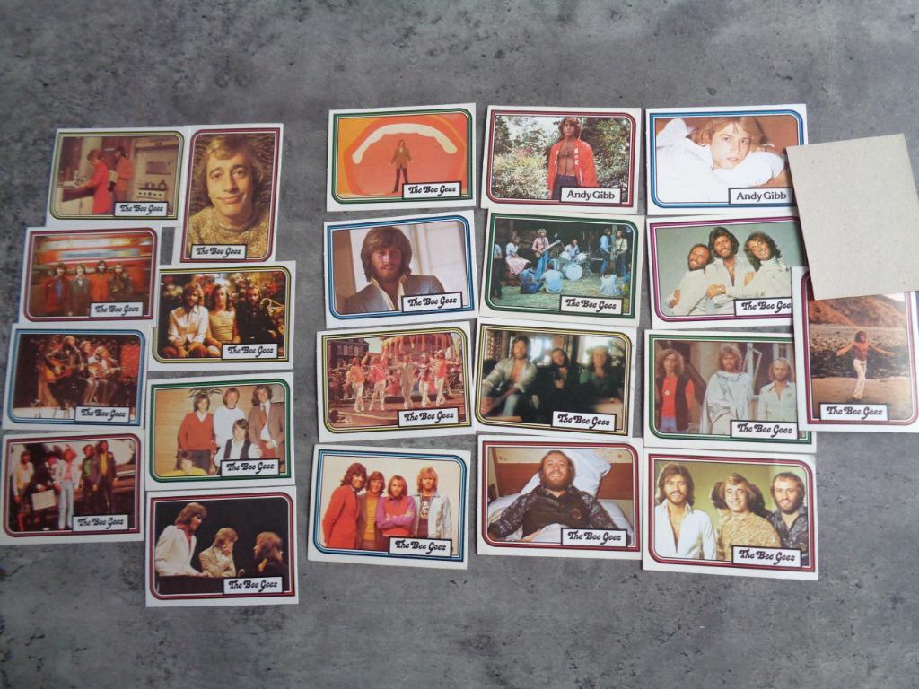Lot de 2 cartes Monty Gum Bee Gees et Andy Gibb, Envoi