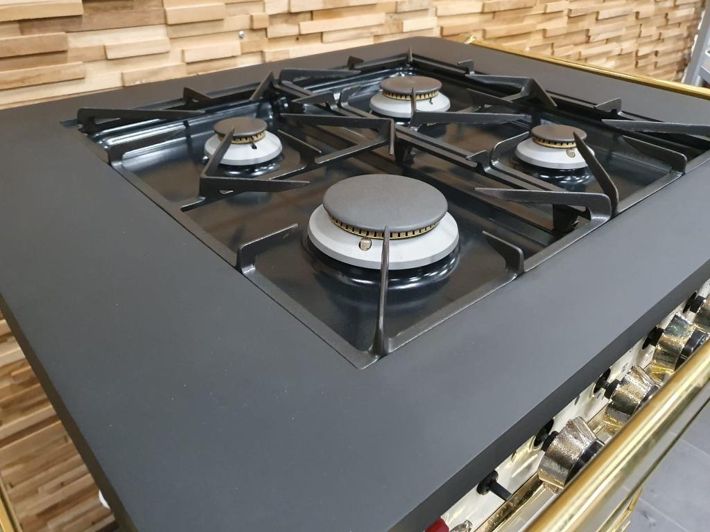 🔥Cuisinière Godin de luxe 60/78/88 cm, blanc crème/ivoire, Gaz, Classe énergétique A ou plus économe, Enlèvement ou Envoi, 4 zones de cuisson