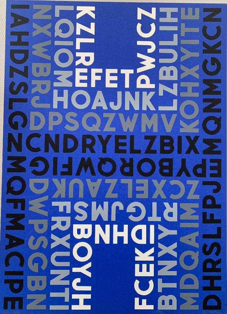 Gaston De Mey - Zeefdruk - lettercompositie, Ophalen of Verzenden