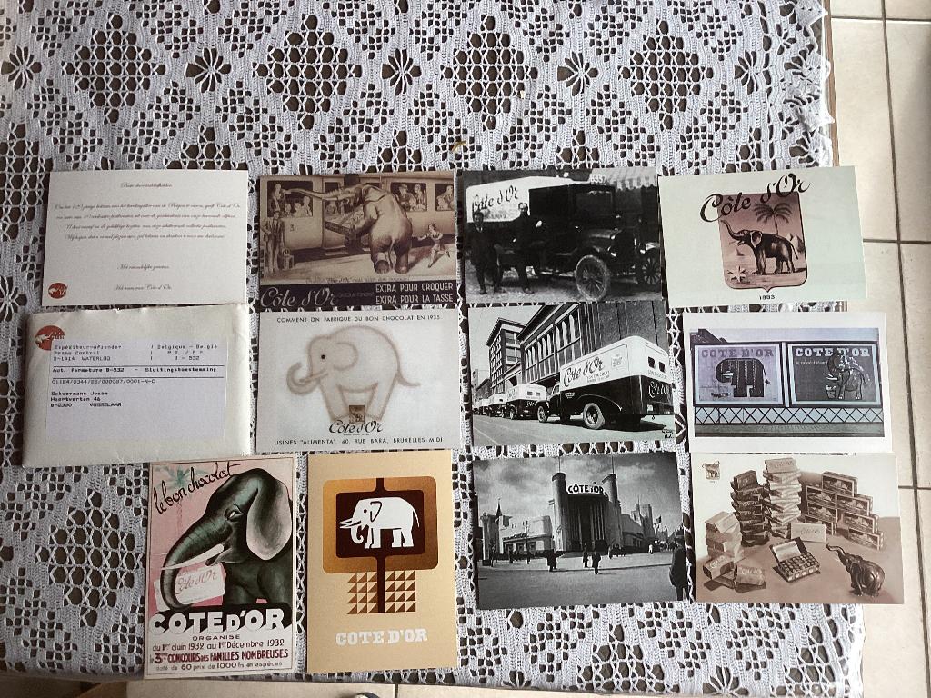 Volledige set postkaarten chocolat Cote D’or 120 jaar prente, Collections, Enlèvement ou Envoi, Utilisé