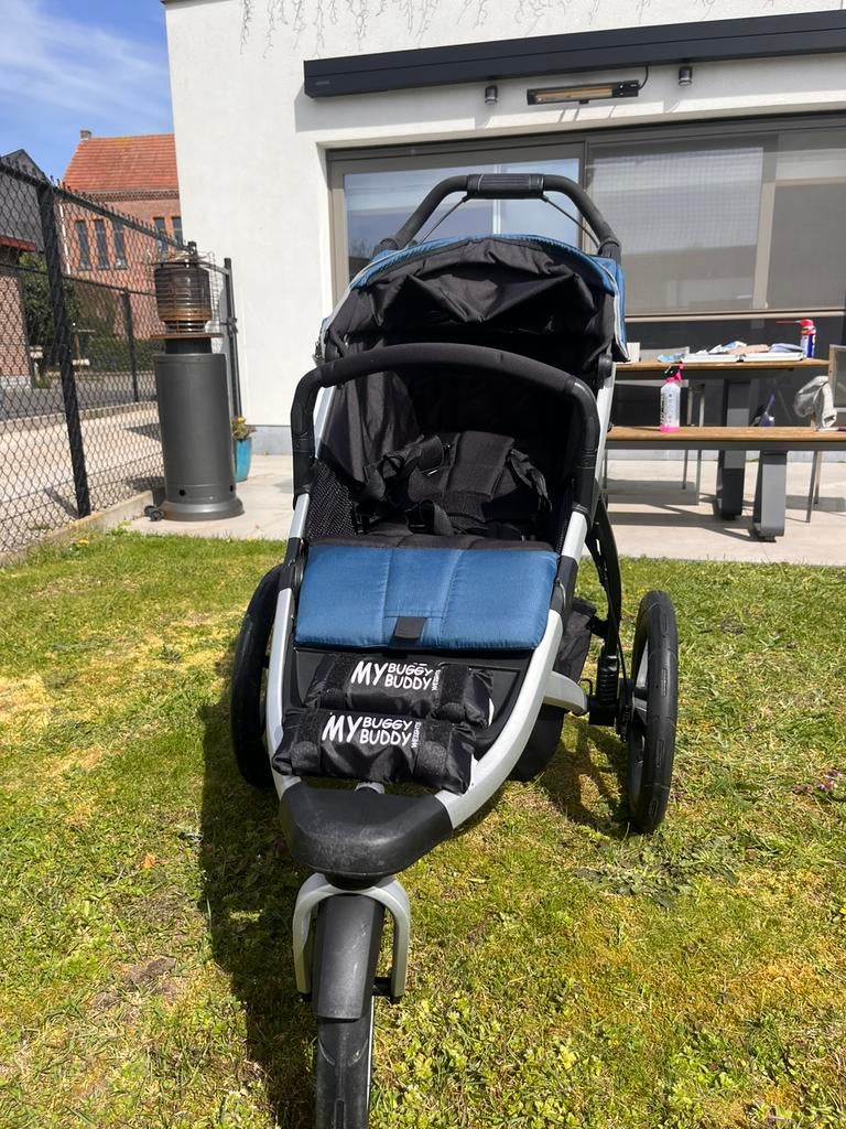 Thule urban glide 2 blue + bassinet, Kinderen en Baby's, Buggy's, Gebruikt, Overige merken, Regenhoes, Verstelbare rugleuning