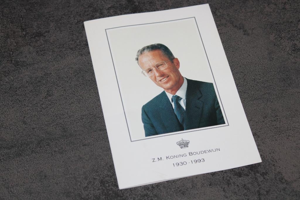 Bidprentje van Z.M. Koning Boudewijn (1930 - 1993), Verzamelen, Bidprentjes en Rouwkaarten, Ophalen of Verzenden, Bidprentje