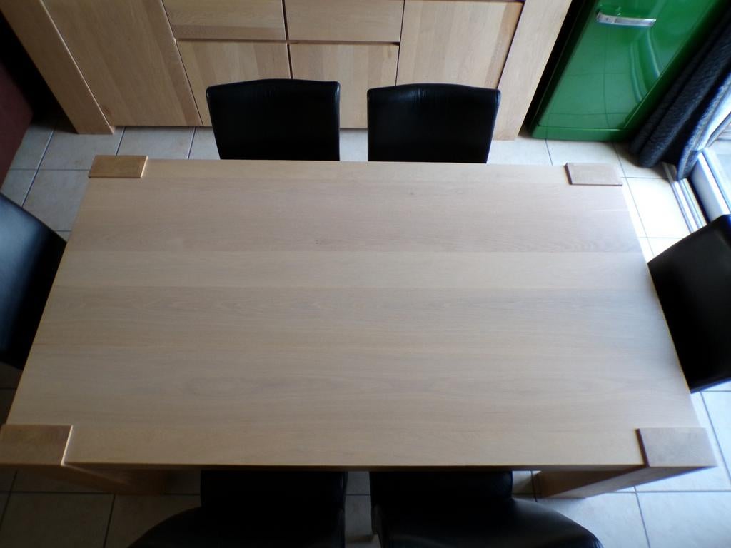 Massief eiken eetkamer tafel + 6 stoelen, Ophalen