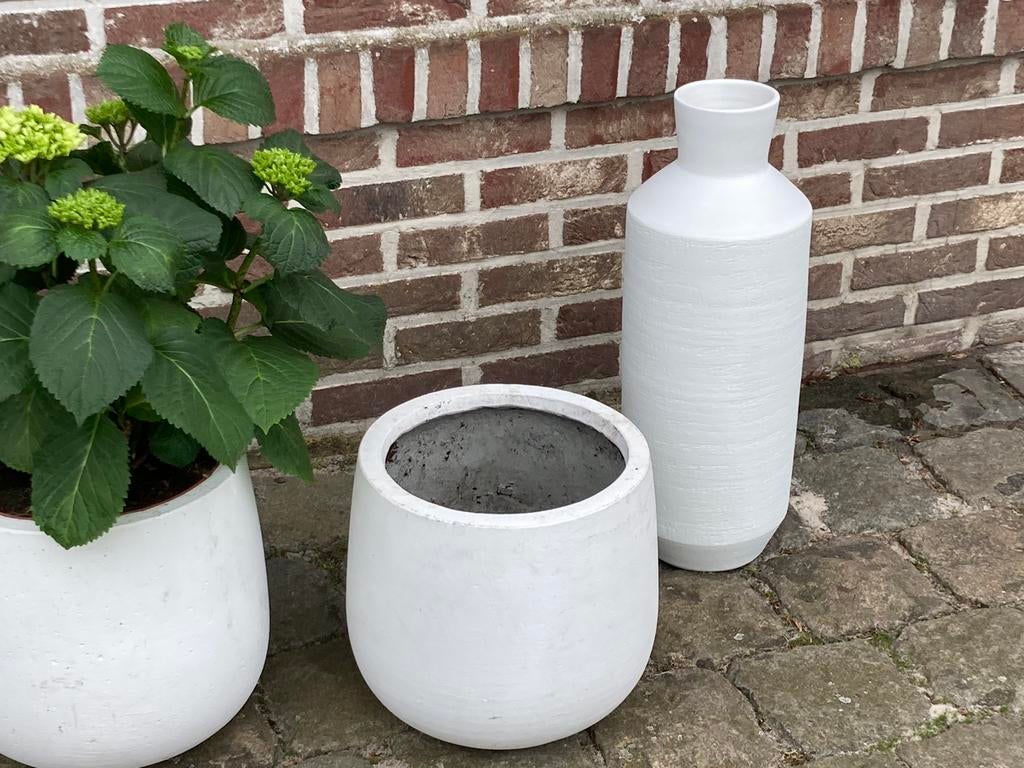 Bloempotten en vaas, Tuin en Terras, Ophalen, Zo goed als nieuw, Steen