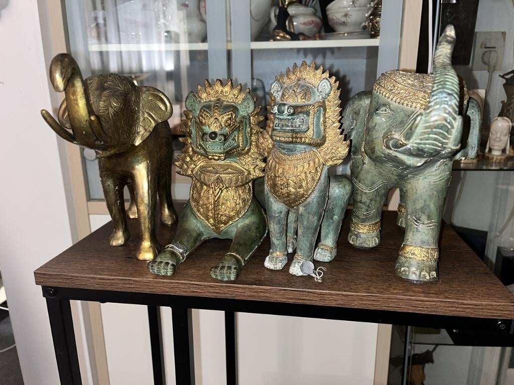 Sculptures d'éléphants indo-asiatiques vintage, Enlèvement ou Envoi, Bronze