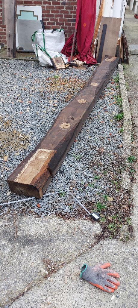 Poutre en chêne massif, Bricolage & Construction, Bois & Planches, 50 mm ou plus, 300 cm ou plus, Chêne, Enlèvement