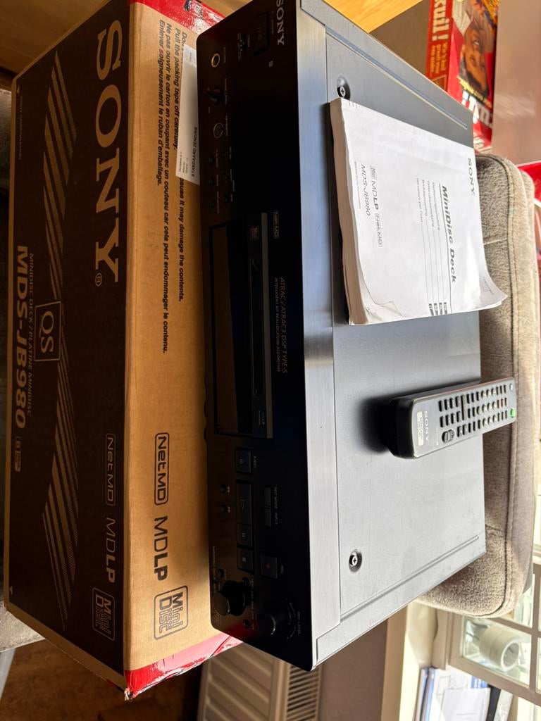 Sony MDS-JB980QS MiniDiscdeck met doos & afstandsbediening, TV, Hi-fi & Vidéo, Walkman, Discman & Lecteurs de MiniDisc, Enlèvement ou Envoi