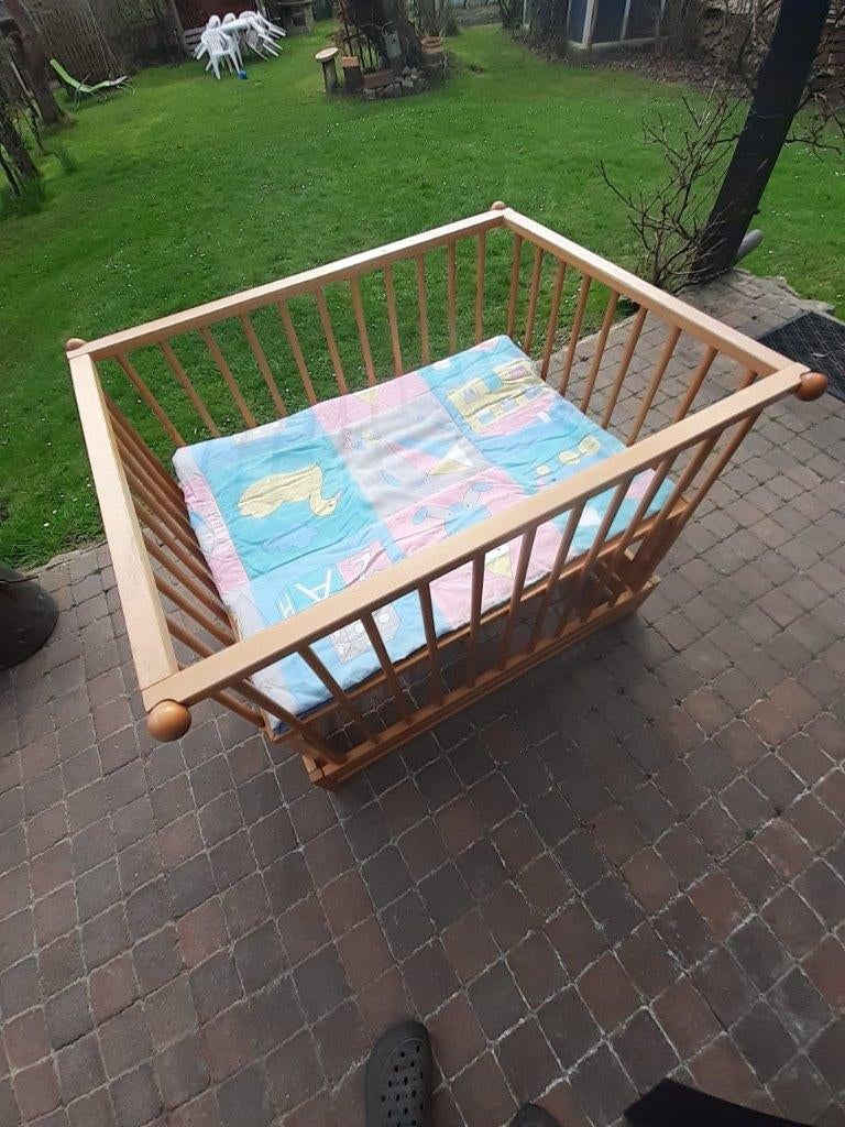 houten park, Kinderen en Baby's, Babyparken, Ophalen, Gebruikt, Rechthoekig, In hoogte verstelbaar