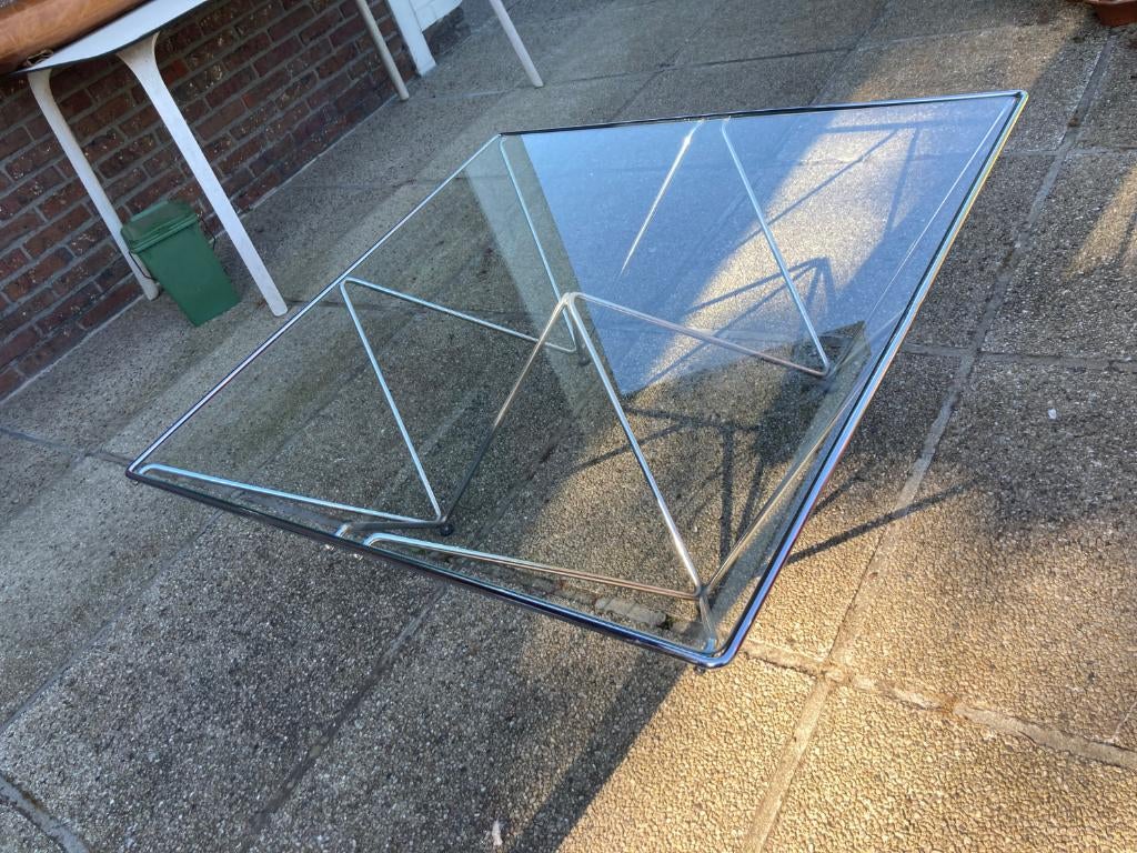 Design salontafel glas chroom 1 x 1 x 35, Enlèvement