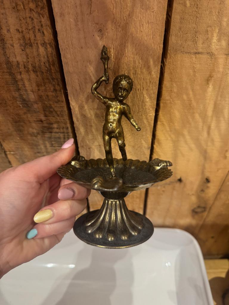 Antieke bronzen asbak, Antiek en Kunst, Ophalen of Verzenden, Brons