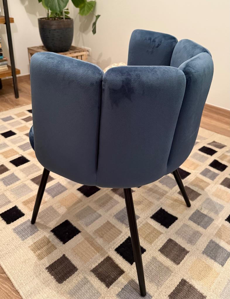 Stoel, Huis en Inrichting, Ophalen, Blauw, Zo goed als nieuw, Stof