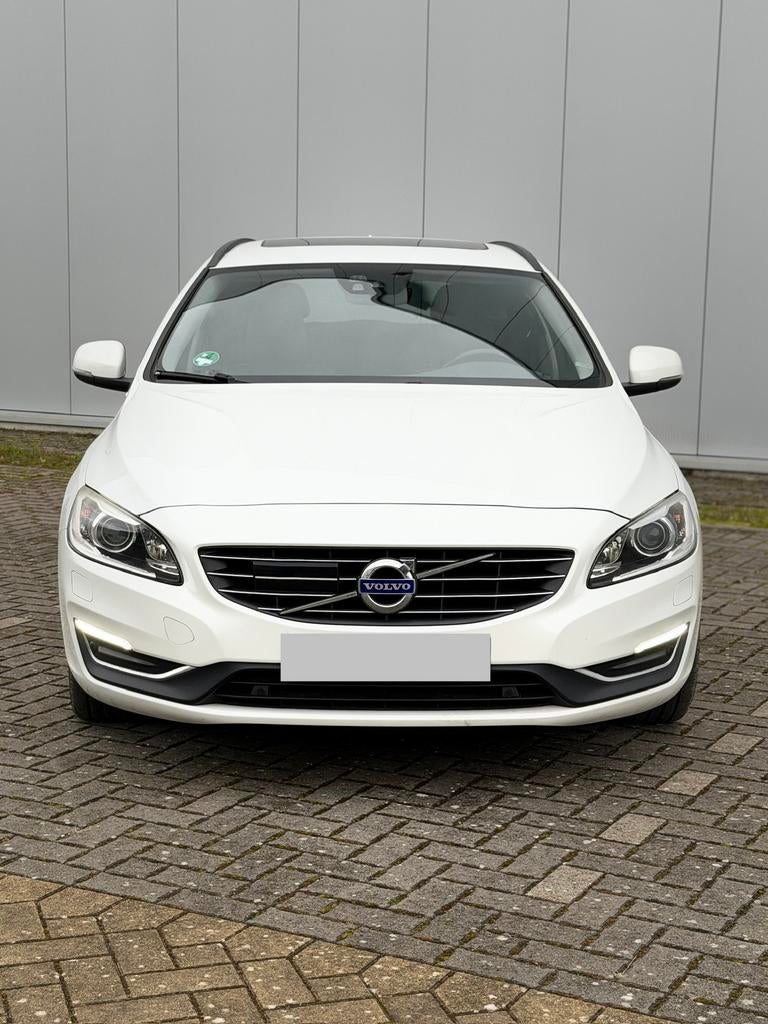Volvo V60 D6 Hybride, Auto's, Automaat, Wit, Leder, Break