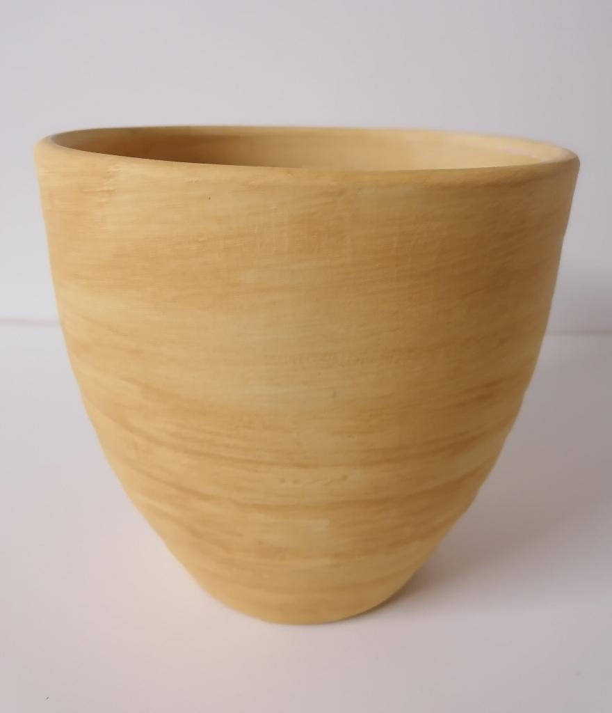 Gele stenen bloempot., Tuin en Terras, Ophalen, Zo goed als nieuw