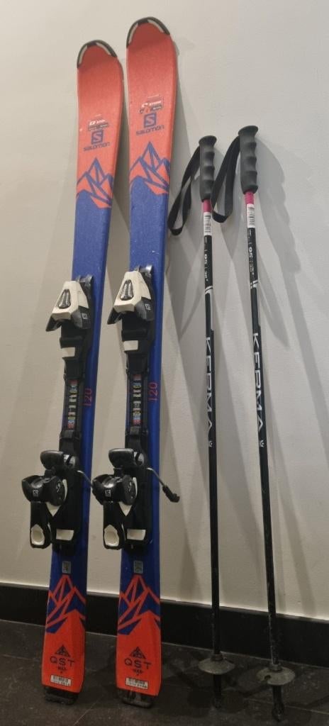 kinderski Salomon QST Max Jr. 120 cm – Incl. stokken 95 cm, Ophalen, Gebruikt, 100 tot 140 cm, Salomon