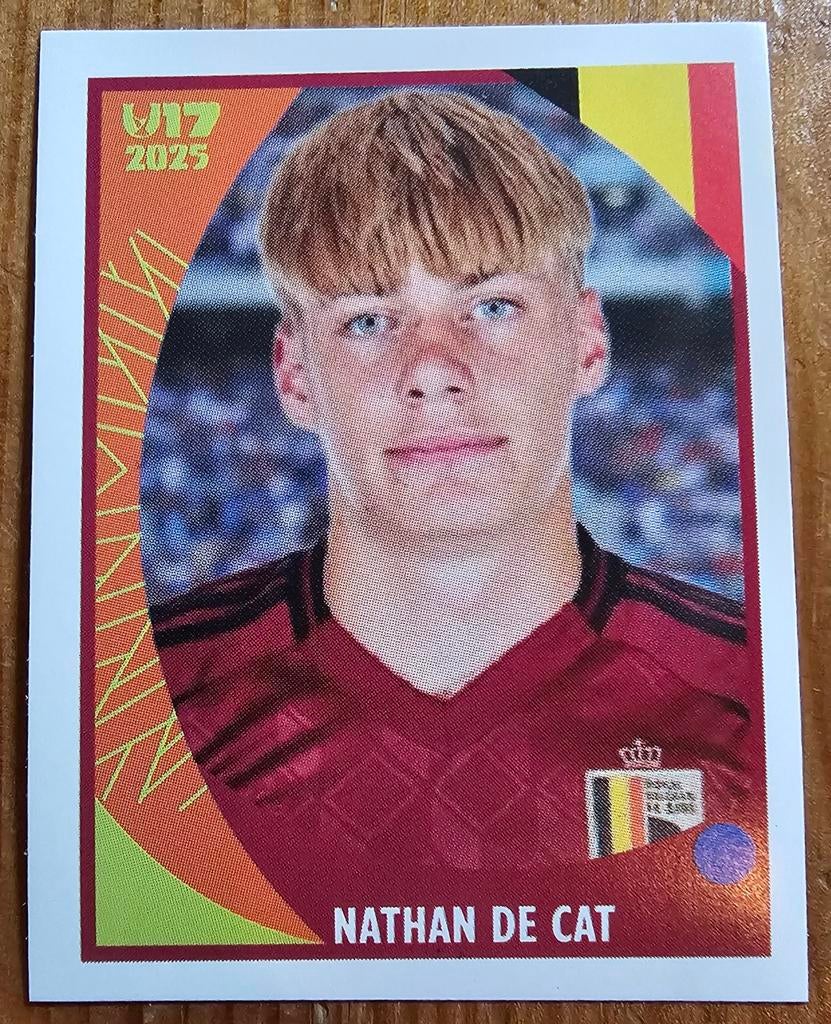 Innova (panini like) #BEL8 U17 Nathan De Cat 1ste sticker!, Ophalen of Verzenden, Zo goed als nieuw, Sticker