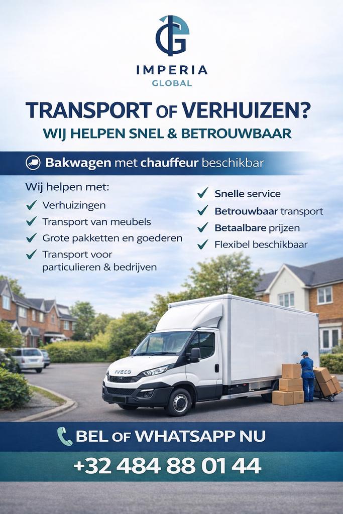 Transport of verhuizen. +32 484 88 01 44