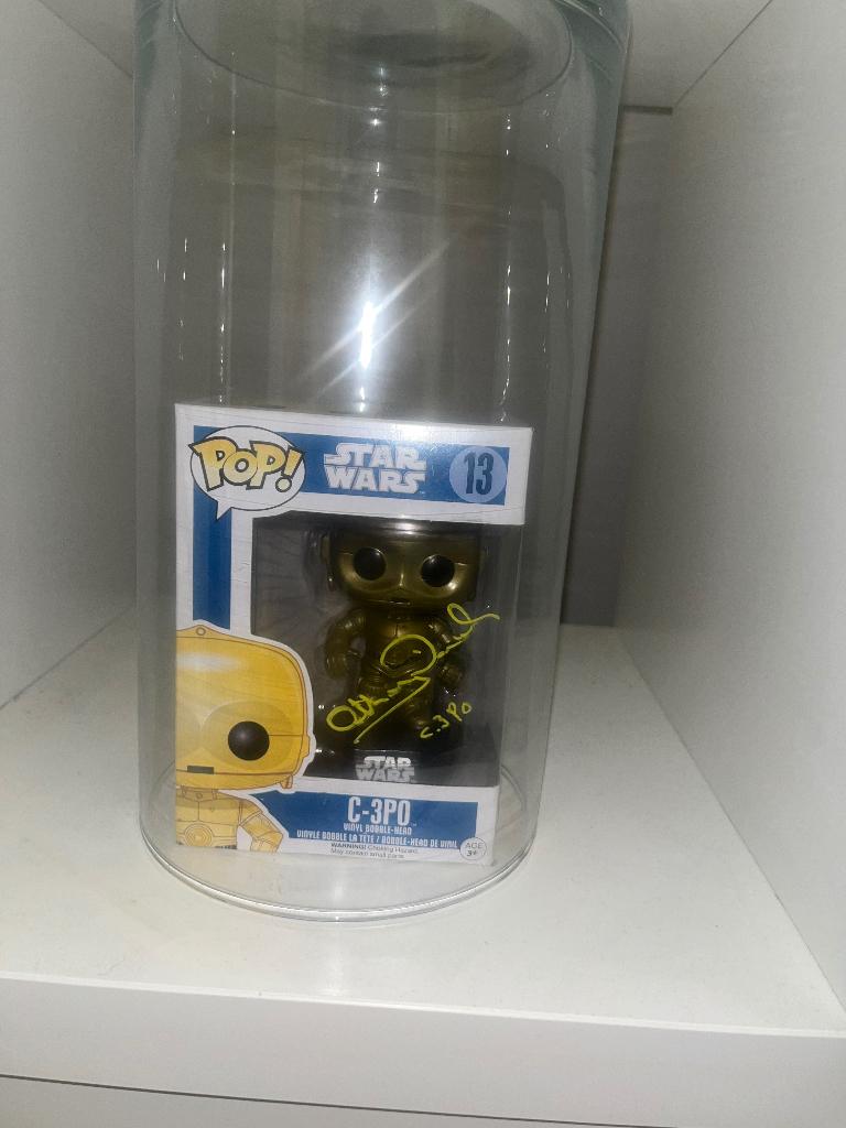 Gesigneerde funko pop Anthony Daniels (C-3PO) star wars, Ophalen, Nieuw, Actiefiguurtje