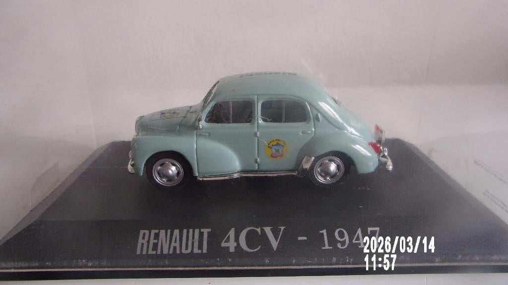 RENAULT 4CV BIANCHI TOUR de FRANCE.1/43 EXC.ETAT,VITRINE, Hobby & Loisirs créatifs, Voitures miniatures | 1:43, Enlèvement ou Envoi