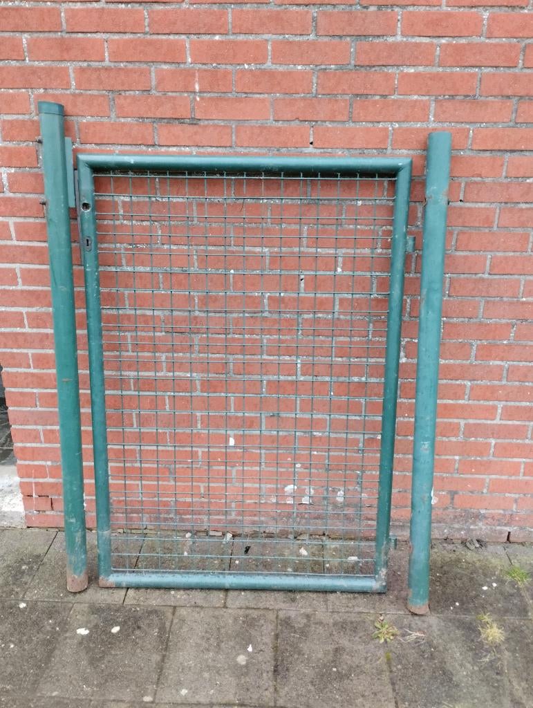 hek poort H 120-Br 90 groen, Ophalen, Gebruikt, IJzer, Tuinhek