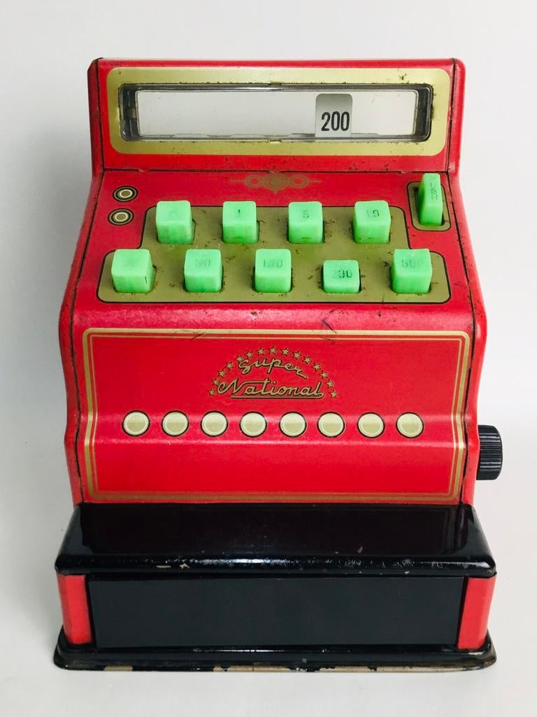 Caisse enregistreuse à jouets vintage en métal 60s OKP Japan, Enlèvement ou Envoi