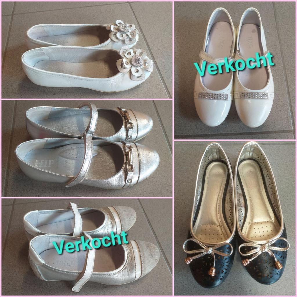 Meisjesschoenen zilver/wit/zwart/goud verschillende maten, Ophalen of Verzenden, Zo goed als nieuw, Meisje, Schoenen