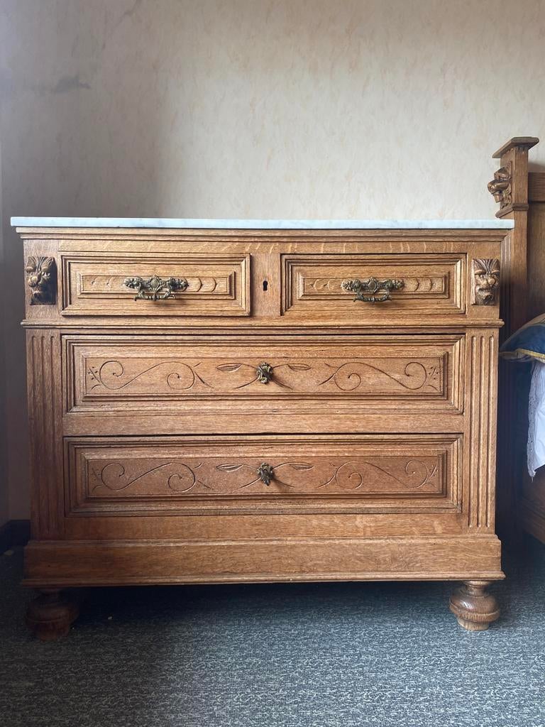 Commode en chêne, Maison & Meubles, Armoires | Commodes, Comme neuf, 100 à 150 cm, 50 à 100 cm, 50 à 75 cm, Chêne, 3 ou 4 tiroirs