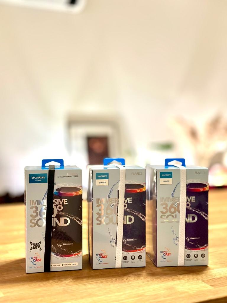 4 Anker Soundcore Flare II 360 bluetooth speakers met LED, Ophalen of Verzenden, Nieuw, Overige typen, Overige merken