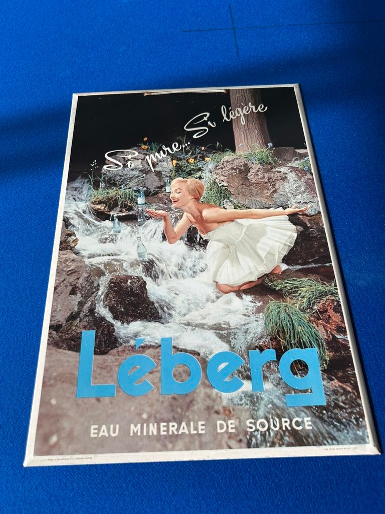 Assiette en fer blanc Léberg 1962, Enlèvement, Utilisé, Panneau publicitaire