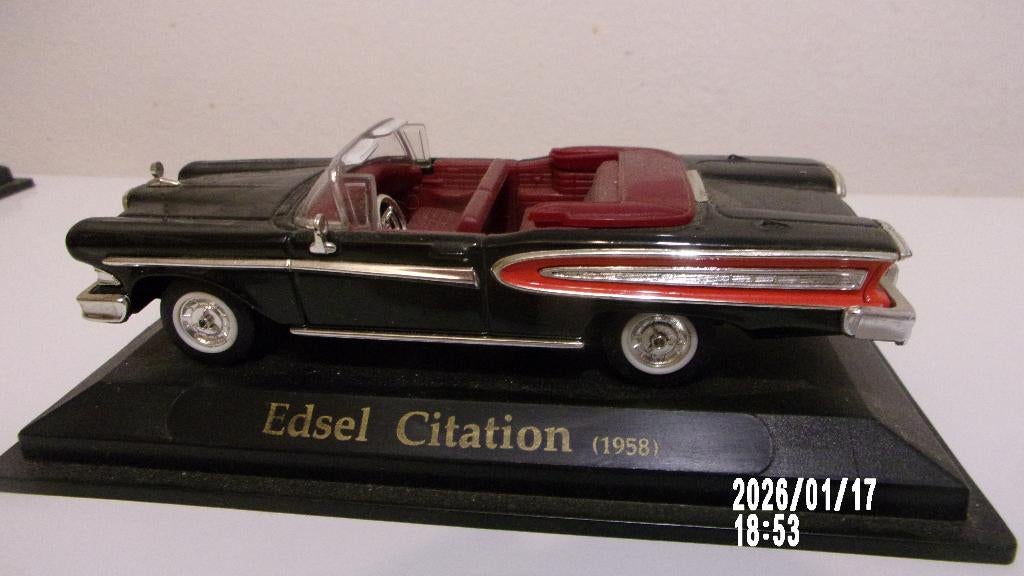 EDSEL CITATION 1958.ROAD SIGN.1/43 SUR SOCLE ORIGINE, Ophalen of Verzenden, Zo goed als nieuw, Auto, Overige merken