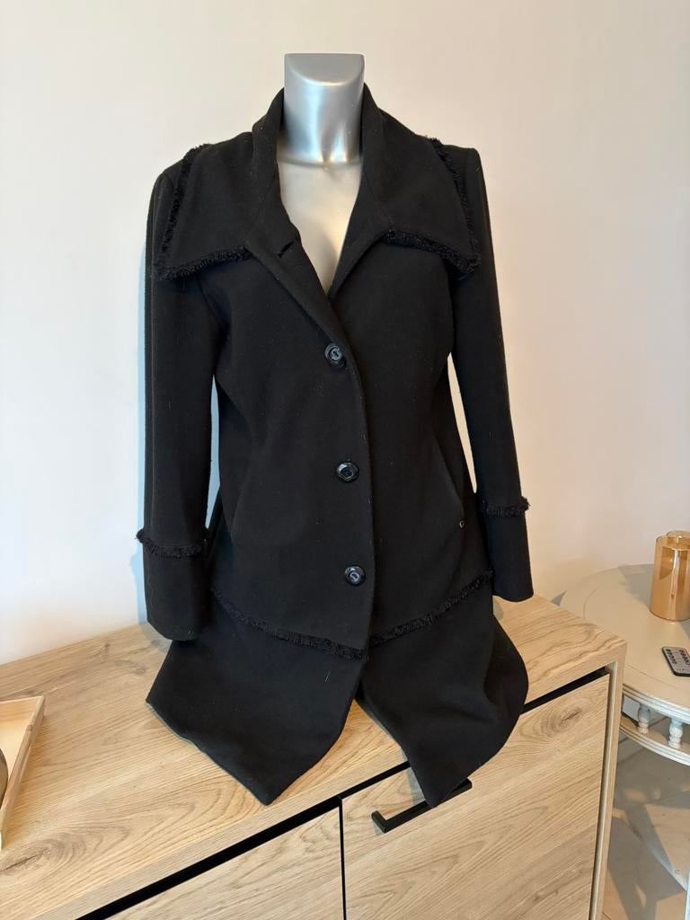 Zwarte wollen jas, Ophalen of Verzenden, Zo goed als nieuw