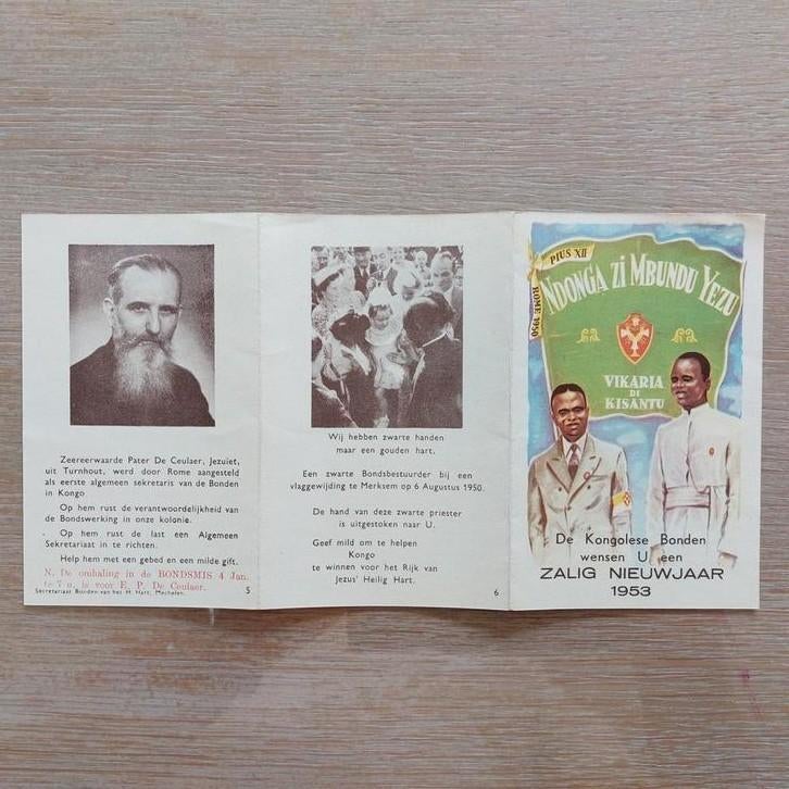 Bidprentje: Kongolese bonden H.Hart, Verzamelen, Ophalen of Verzenden, Bidprentje