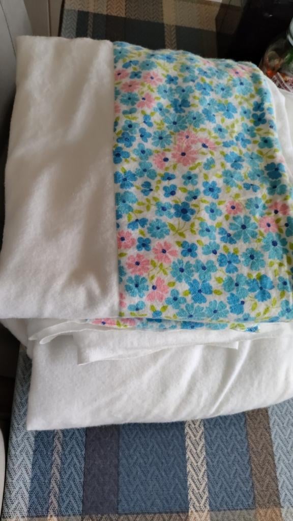 1 persoons set flanel, Huis en Inrichting, Eenpersoons, Wit, Overige typen, Nieuw