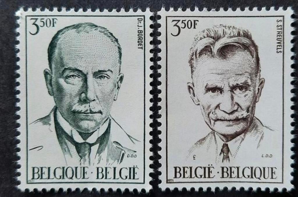 België: OBP 1603/04 ** Jules Bordet en Stijn Streuvels 1971., Frankeerzegel, Ophalen of Verzenden, Zonder stempel, Postfris