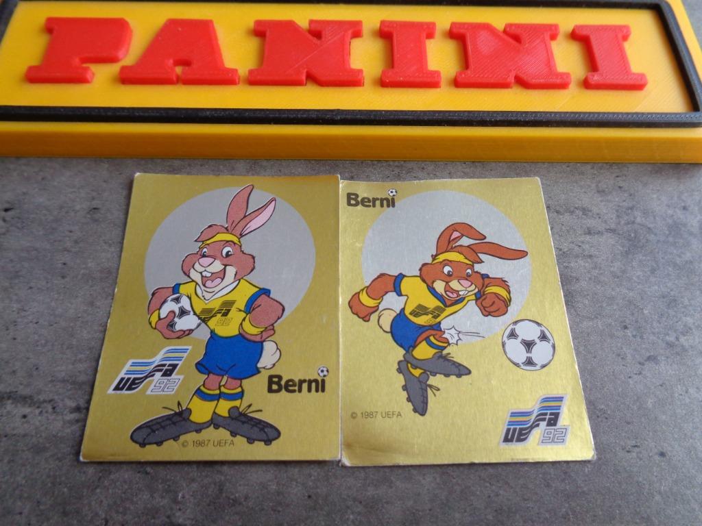 AUTOCOLLANTS DE FOOTBALL PANINI EURO 92 EC 2X BERNI, Enlèvement ou Envoi
