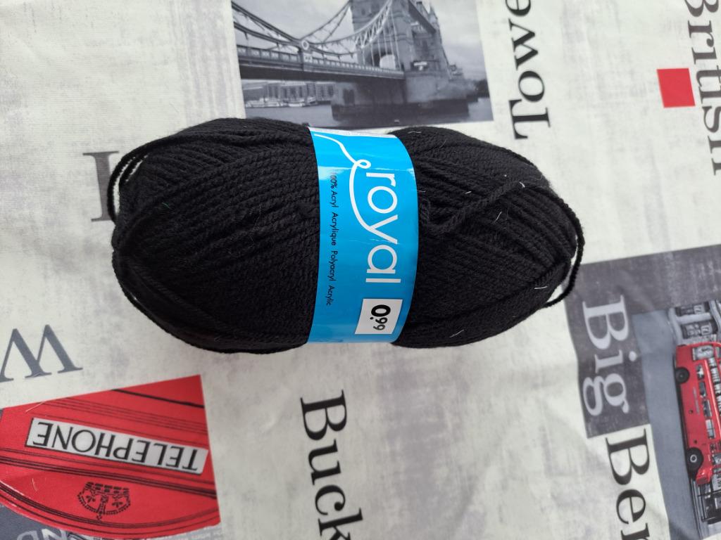 Pelote de laine noire, Enlèvement ou Envoi, Neuf, Tricot, Laine ou Fils