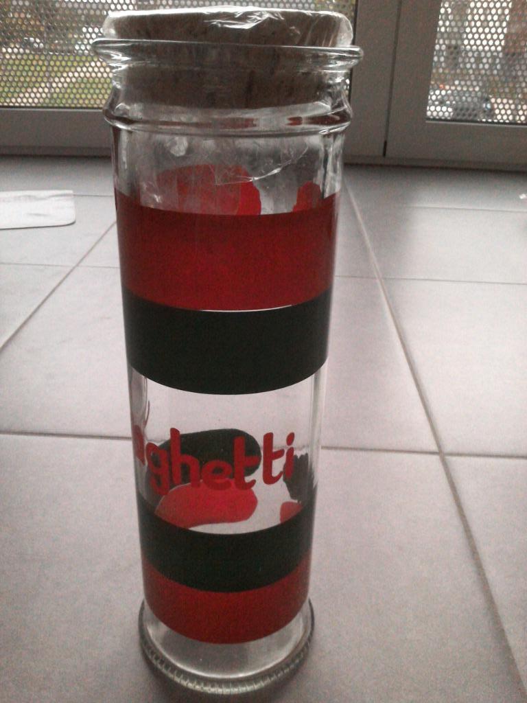 Glazen pot spaghetti. Nieuw, Glas of Glazen, Nieuw, Ophalen of Verzenden, Glas