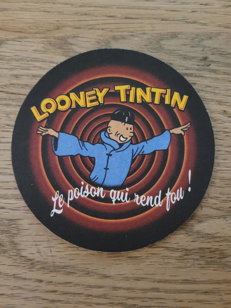 TINTIN rare sous bock Lotus Bleu, Collections, Enlèvement ou Envoi