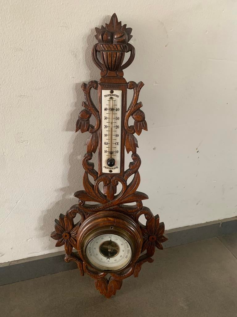 Vintage thermo en barometer nr 79, Ophalen, Gebruikt, Barometer
