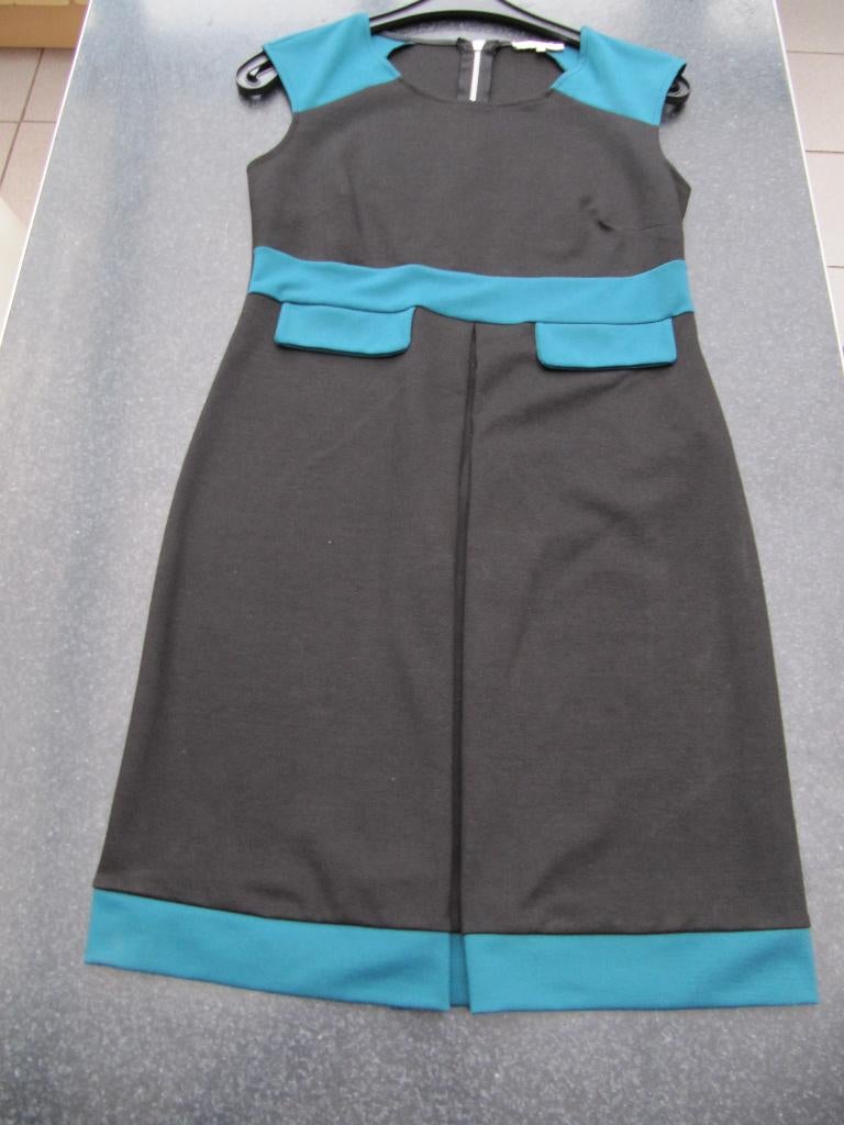 jurk, overgooier Anna Field zwart + turkoois medium, Kleding | Dames, Maat 38/40 (M), Anna Field, Zwart, Nieuw