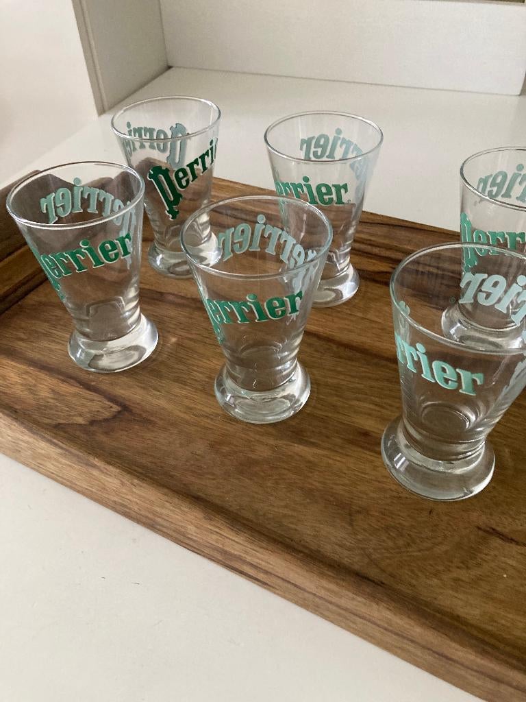 rare ensemble de verres Perrier français vintage, Collections, Enlèvement ou Envoi, Comme neuf