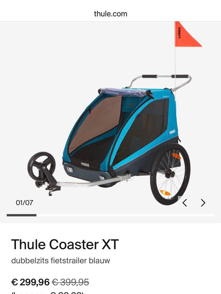 Fietskar Thule Coaster XT Zeer goede staat, Vélos & Vélomoteurs, Neuf, 40 à 60 kg, Pliable, Enlèvement