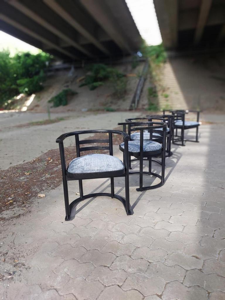 6 chaises John R.Eckel Jr - Danemark - 1960, Maison & Meubles, Chaises, Bauhaus, Enlèvement, Bois, Noir