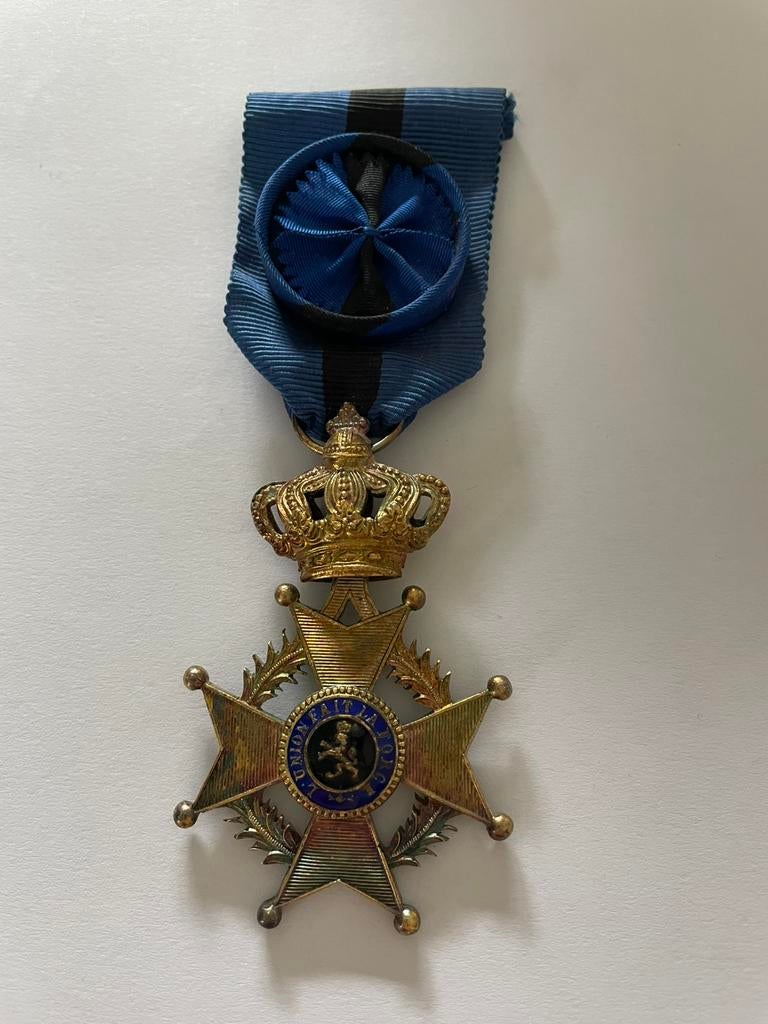 Echt zilver vermeil franstalig leopold II officier, Verzamelen, Militaria | Algemeen, Ophalen of Verzenden