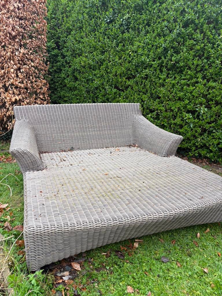 Ligbed, wicker, Tuin en Terras, Ophalen, Gebruikt, Wicker, Verrijdbaar