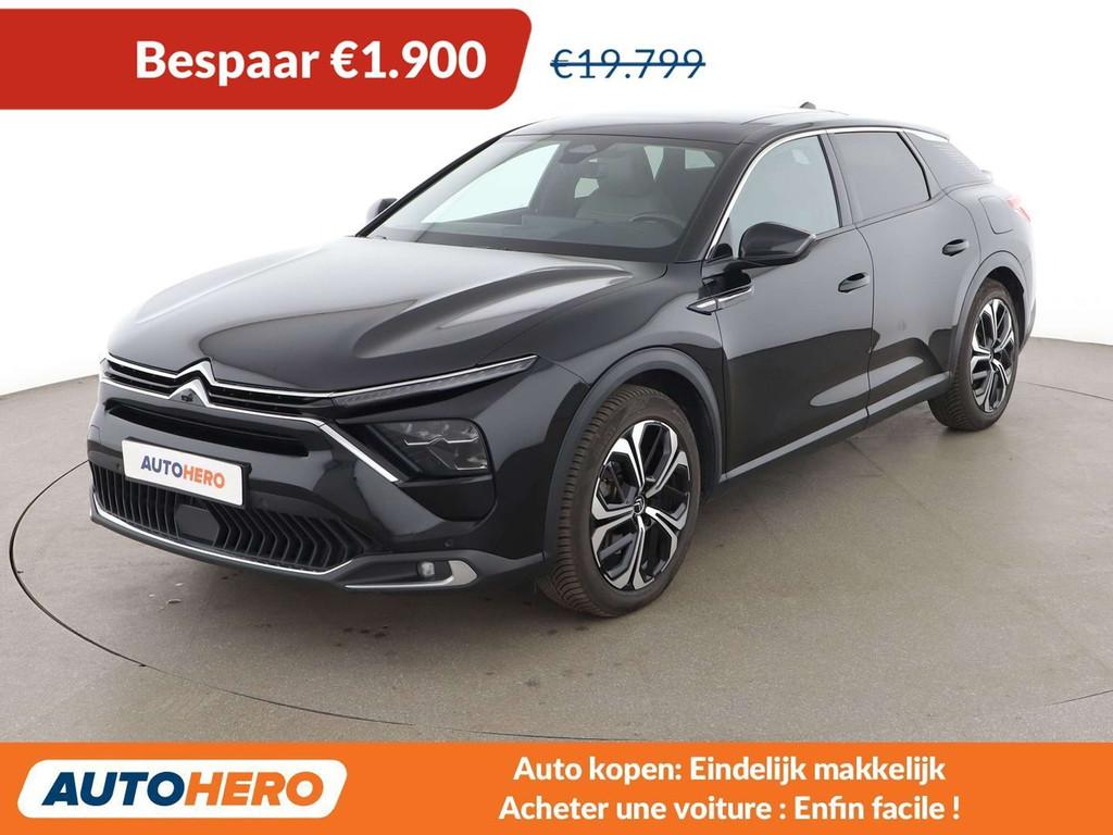 Citroën C5 X 1.6 Plug-in Hybrid Shine Pack (bj 2023), Auto's, Citroën, Gebruikt, Zwart, Leder, 5 deurs